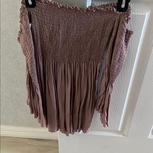 Smocked Brown Strapless top